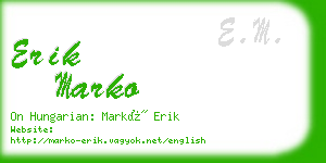 erik marko business card